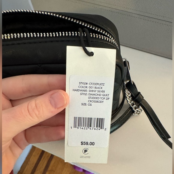 NWOT Rebecca Minkoff black crossbody bag with silver studs - Picture 2 of 4